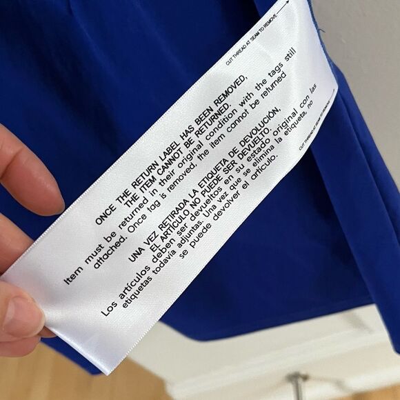 Tadashi Soji SHO Off-Shoulder Puff-Sleeve Taffeta Dress in Blue S NWT - Picture 11 of 16